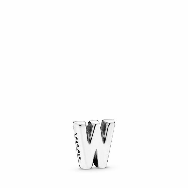 Pandora Letter W Petite Locket Charm Silver Egypt OX1082364